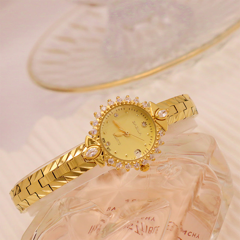 Hanetes Select Golden Aura – Damen-Armbanduhr mit edlem Glanz & schlankem Design