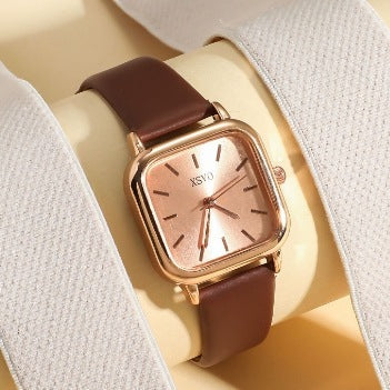 Hanetes Select Retro Classic – Zeitlose Damen-Armbanduhr mit elegantem Lederarmband