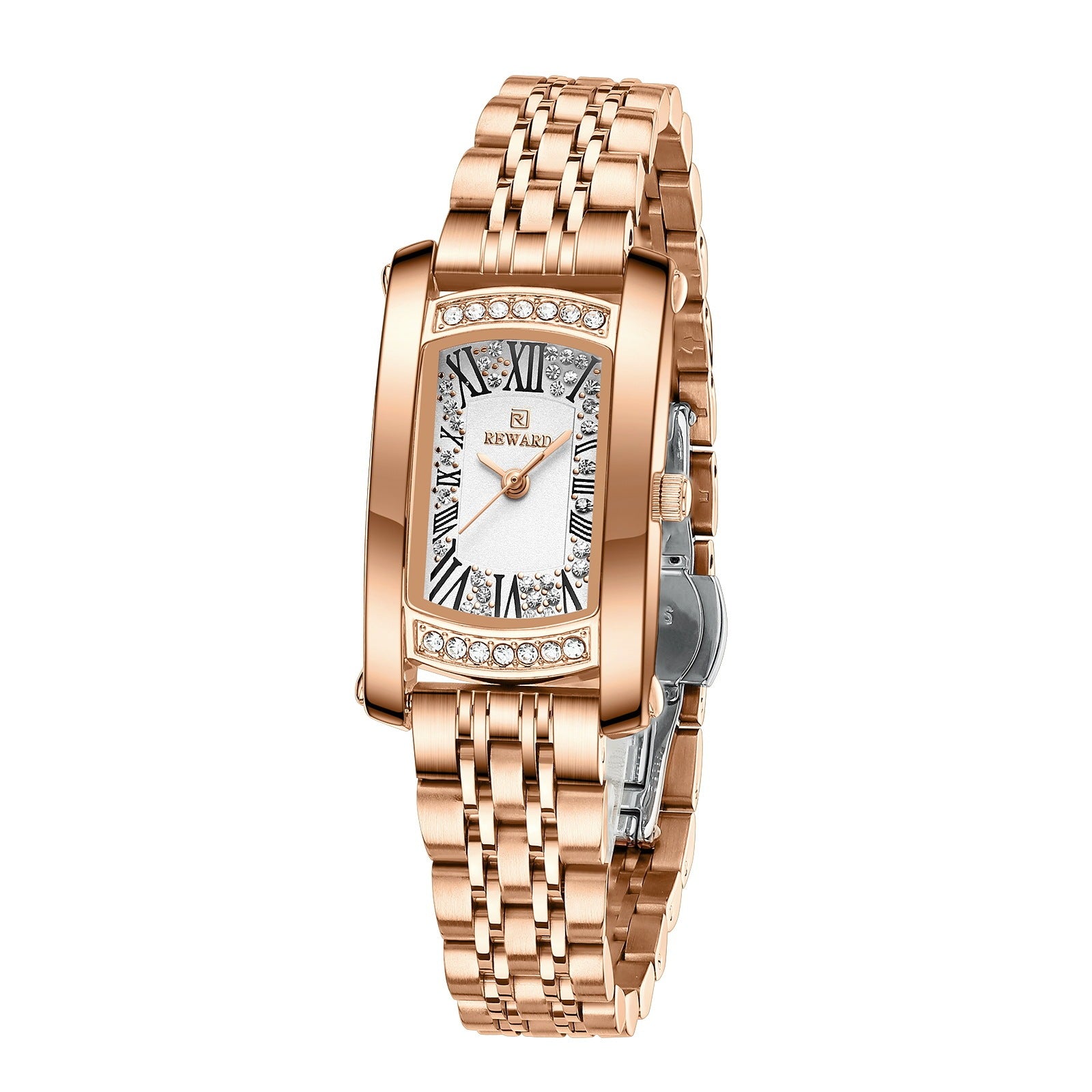 Hanetes Select Damen-Luxusuhr – Goldene Eleganz mit funkelndem Glanzmoment