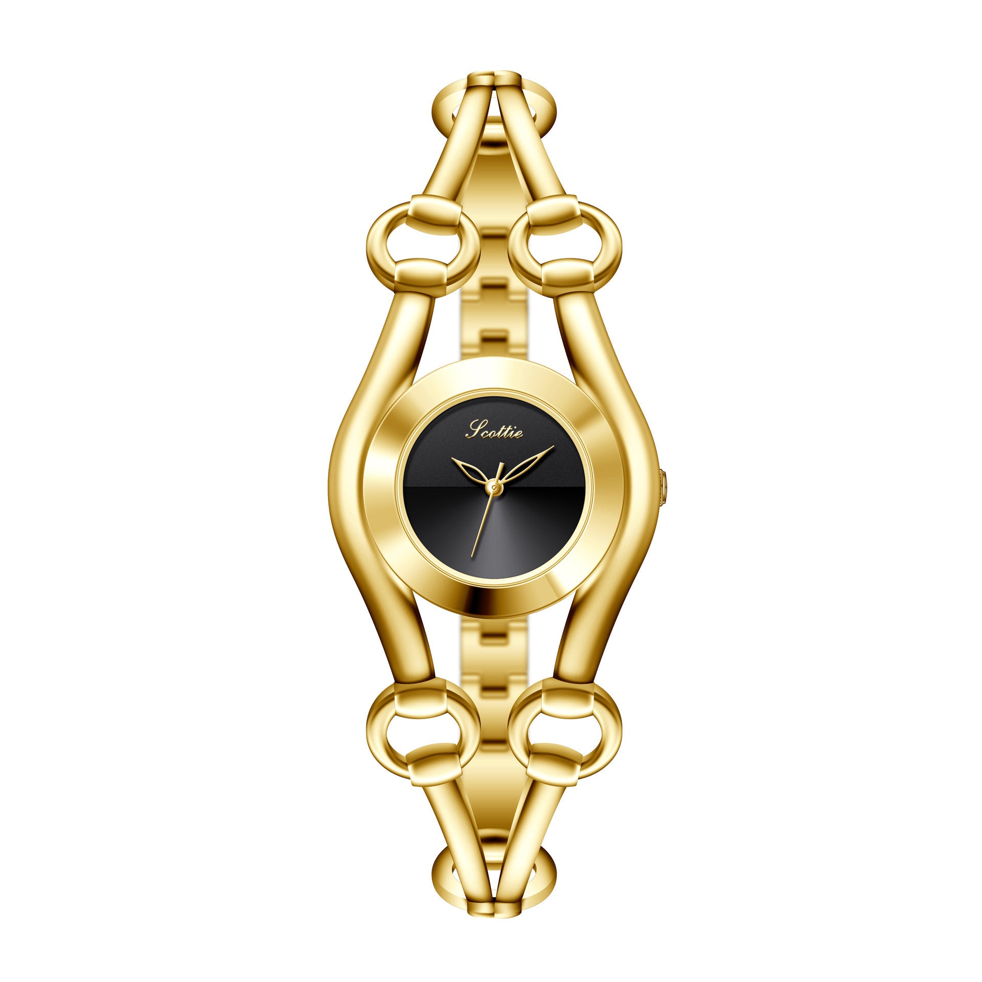 Hanetes Select Noir d’Or – Damen-Armbanduhr mit luxuriösem Design & goldenem Glanz