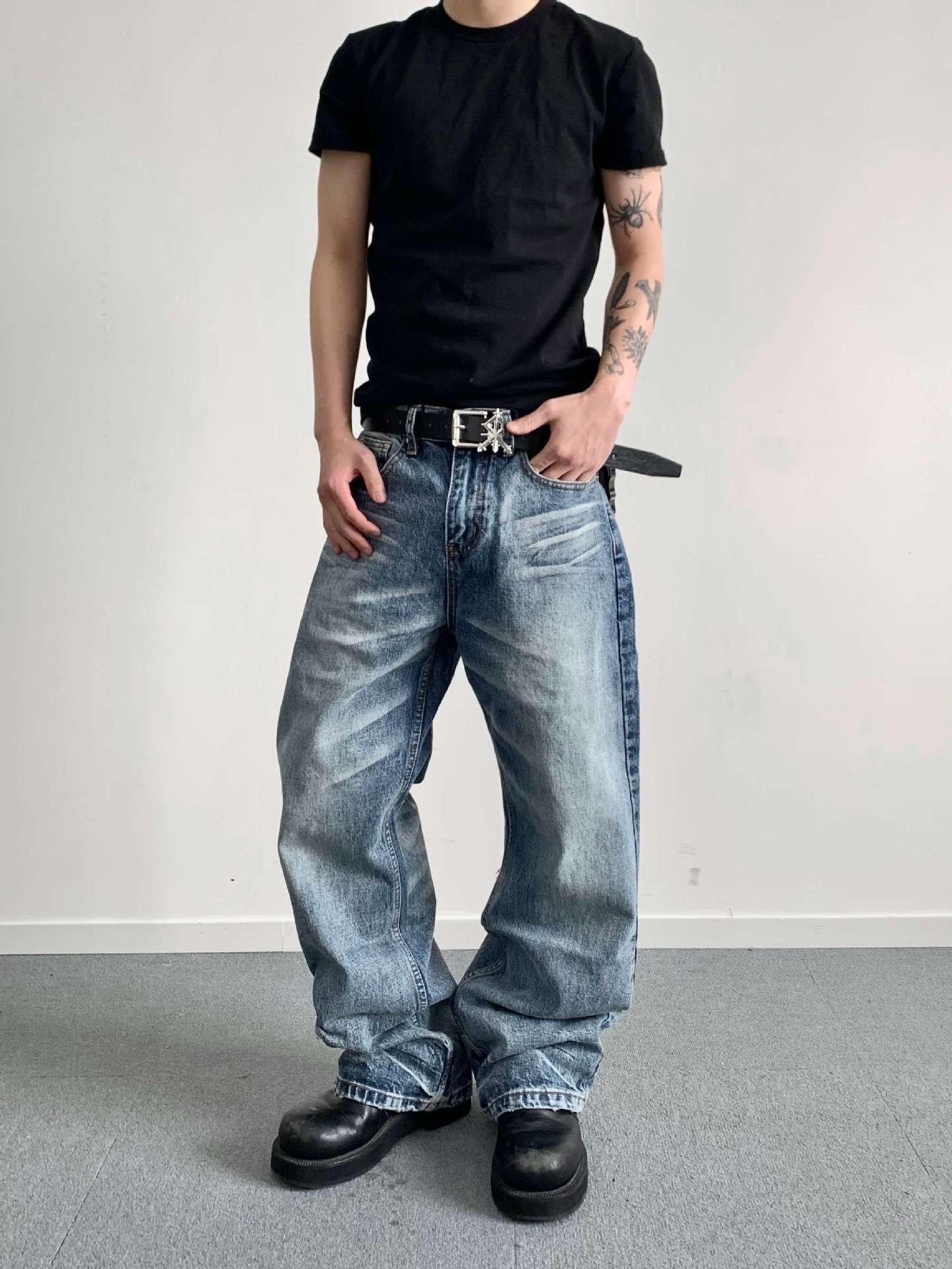 Herren Wide-Leg Jeans – Retro, Lässig & Ausdrucksstark | Vintage Streetwear Style