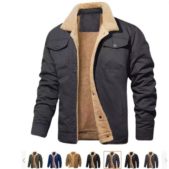 Herren Winterjacke mit Fleecefutter – Warm, Strapazierfähig & Zeitlos | Klassischer Revers-Stil für kalte Tage