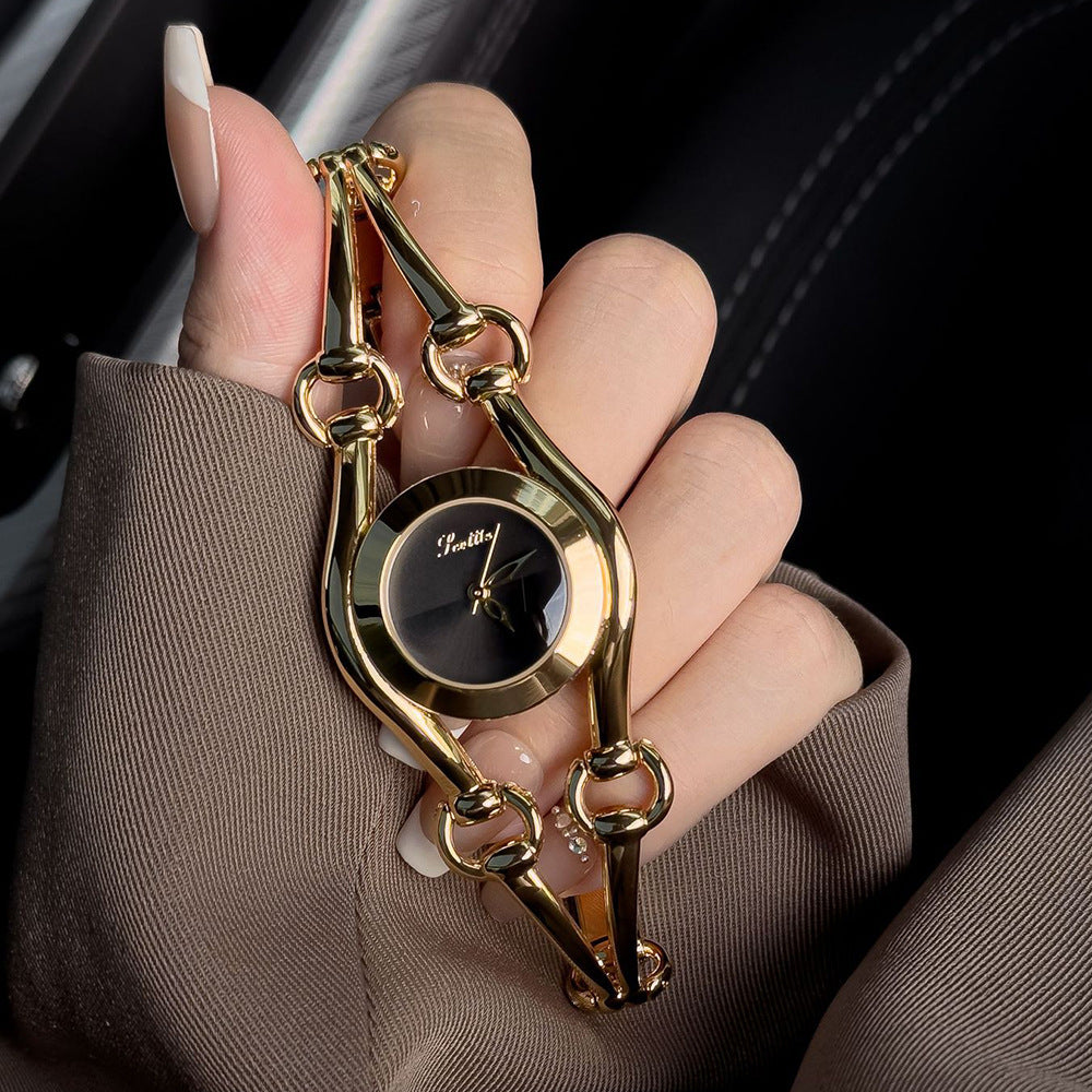 Hanetes Select Noir d’Or – Damen-Armbanduhr mit luxuriösem Design & goldenem Glanz