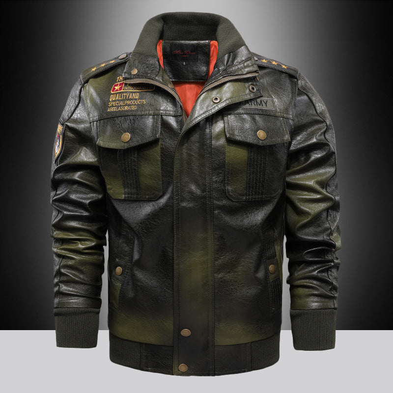 Herren PU-Lederjacke – Military Style mit markantem Design | Elegant, Robust & Modern