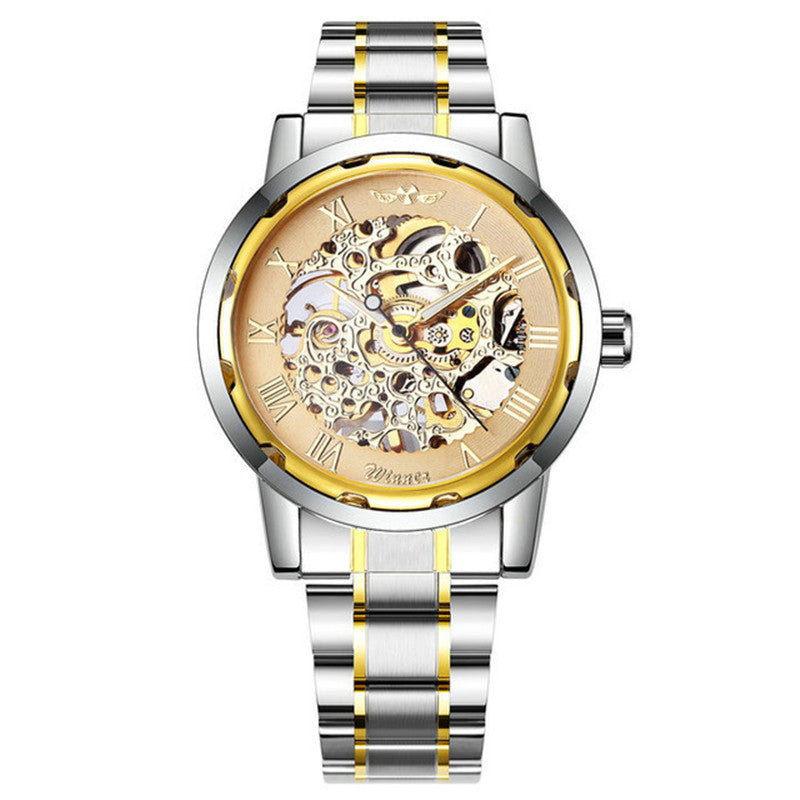 Hanetes Select Royal Skeleton – Herren Automatik-Armbanduhr mit Edelstahlarmband & Sichtmechanik