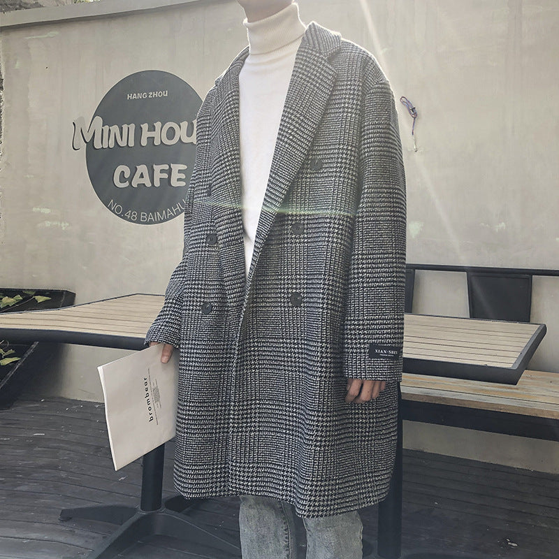 Herren Karo-Mantel – Urbaner Hongkong-Stil mit zeitloser Eleganz
