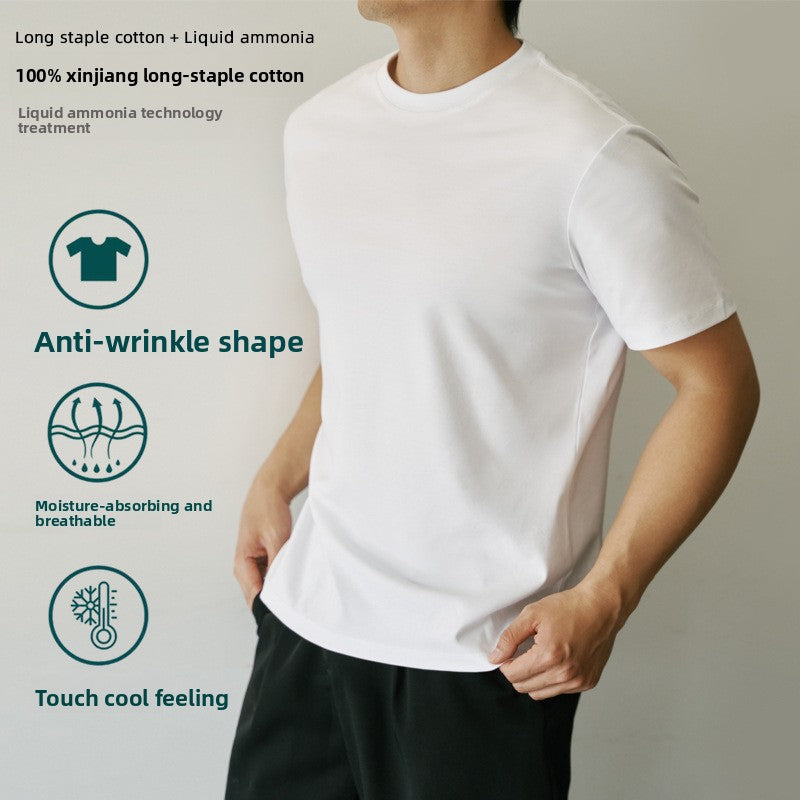 Herren-T-Shirt aus merzerisierter Baumwolle