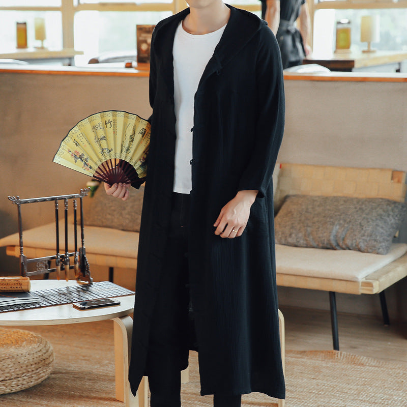 Herren Leinenmantel – Retro-Japan Style mit moderner Eleganz