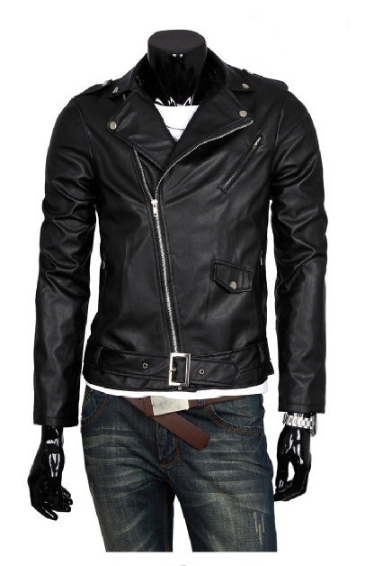 Herren Bikerjacke – Klassisch, Markant & Modern | Slim Fit PU-Lederjacke mit Reißverschluss