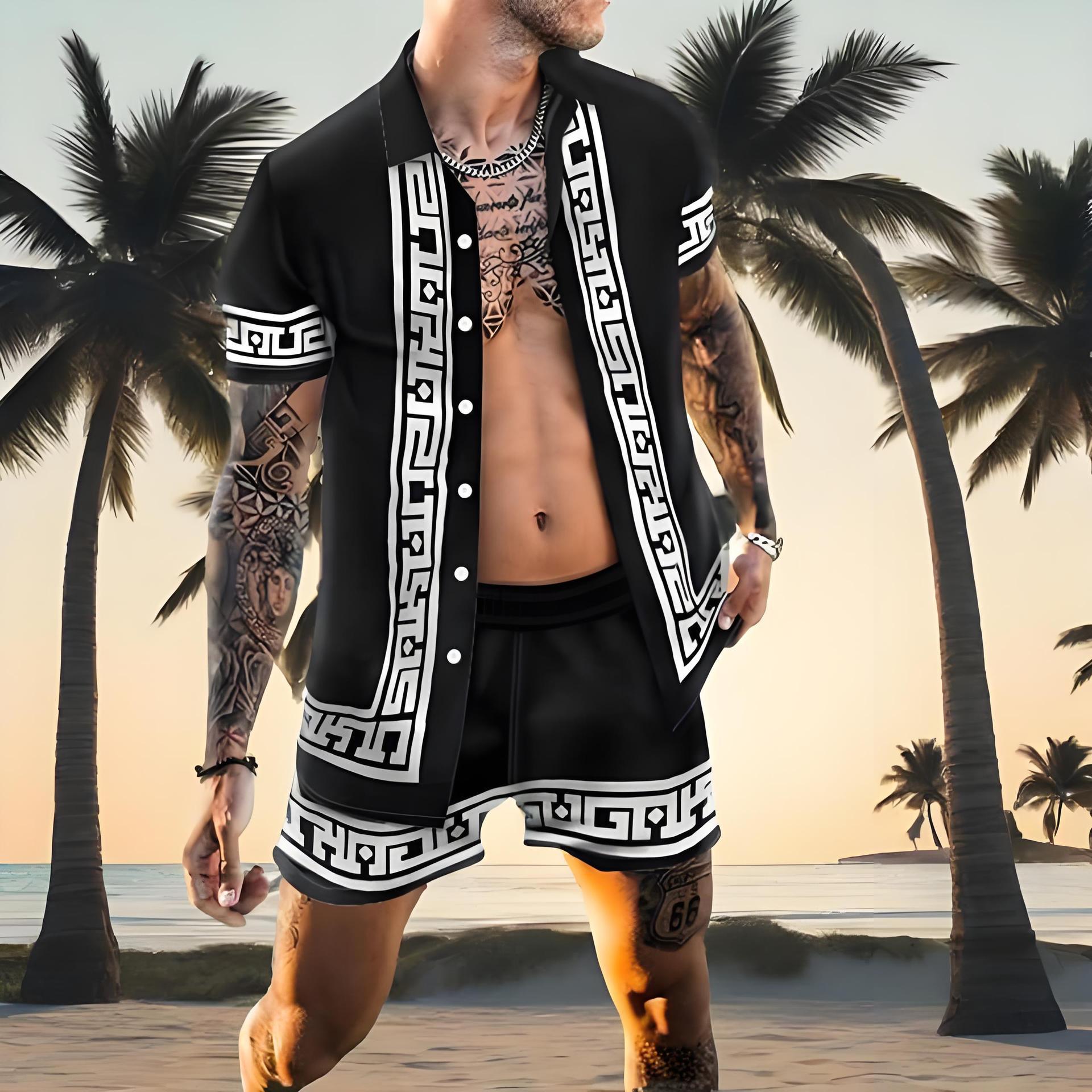 Herren Sommer Set – Black Royal Edition mit geometrischem Design