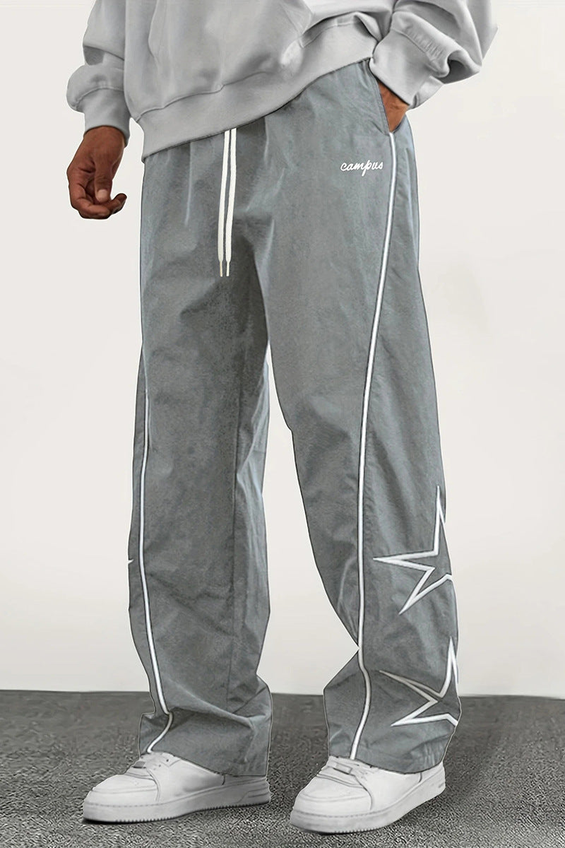 Herren Streetwear-Freizeithose – Urban, Bequem & Stylisch | Mit Stern-Design & Kordelzug