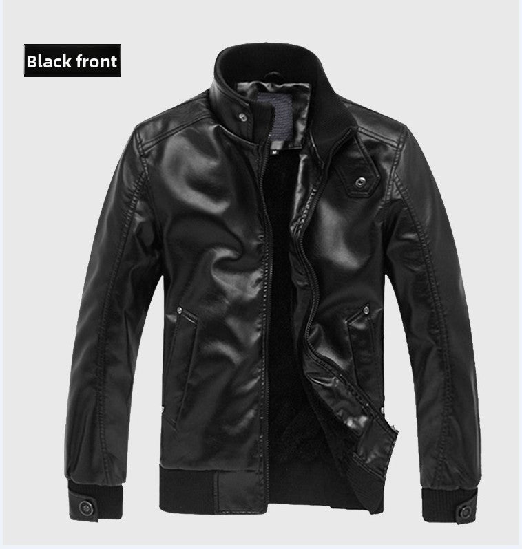 Herren Lederjacke – Zeitloser Biker-Stil mit Stehkragen | Elegante PU-Jacke für Herbst & Winter