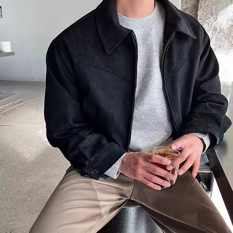 Herren Wildlederjacke – Retro-Luxus im modernen Stil | Zeitlose Eleganz für Alltag & Freizeit
