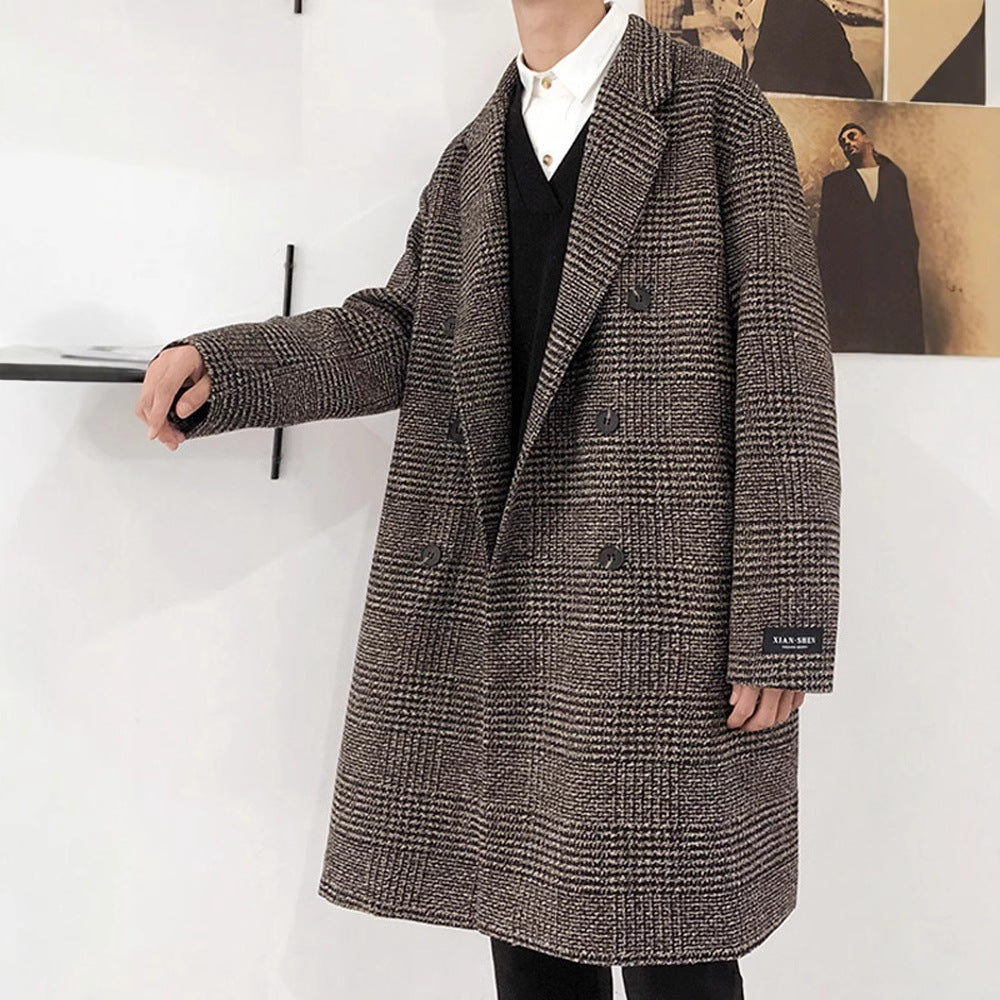 Herren Karo-Mantel – Urbaner Hongkong-Stil mit zeitloser Eleganz
