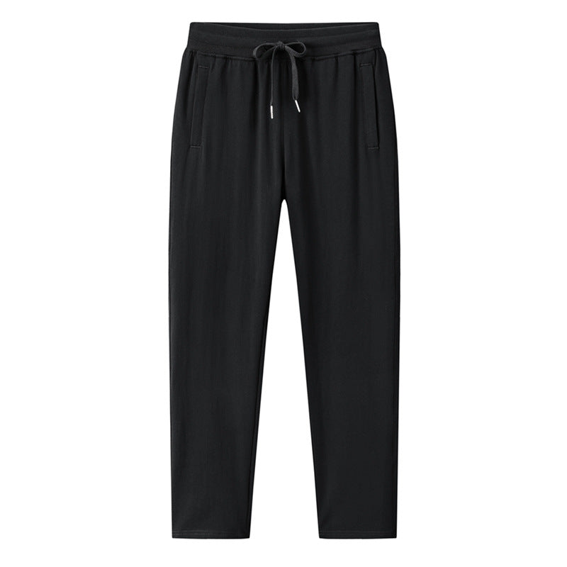 Herren Freizeithose – Schwarz, Leicht & Bequem | Sommerhose aus Baumwolle mit elastischem Bund