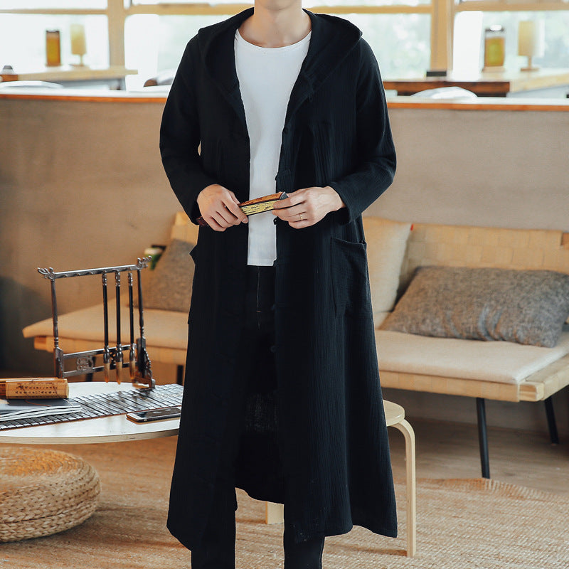 Herren Leinenmantel – Retro-Japan Style mit moderner Eleganz