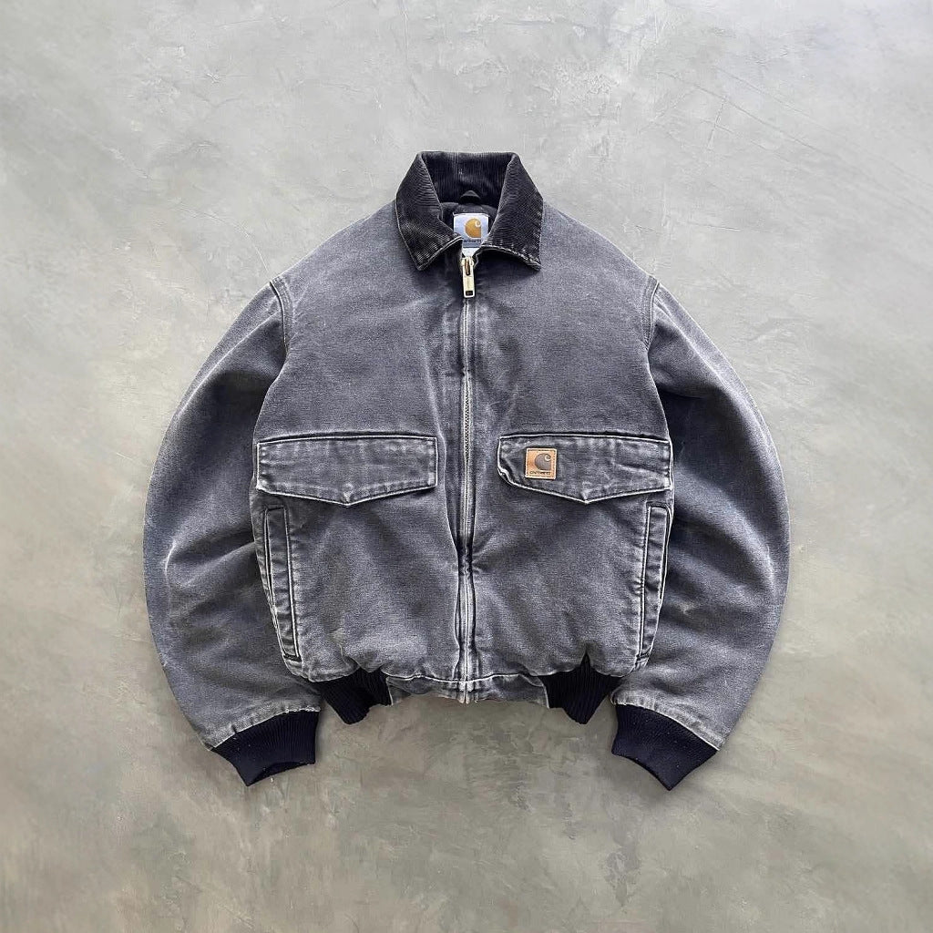 Herren Washed Denim Jacke – Retro Streetwear im Vintage-Look | Warm, Stylisch & Lässig zugleich