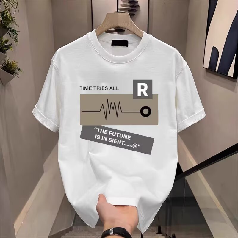 Retro-Baumwoll-T-Shirt mit lockerer Passform und kurzen Ärmeln