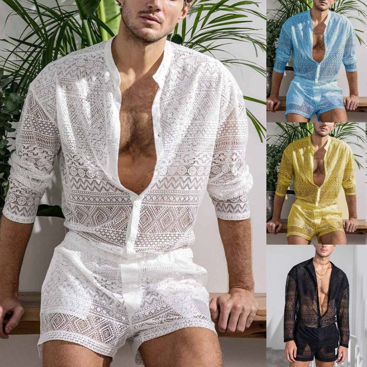 Herren Transparent Lace Set – Eleganz trifft Extravaganz
