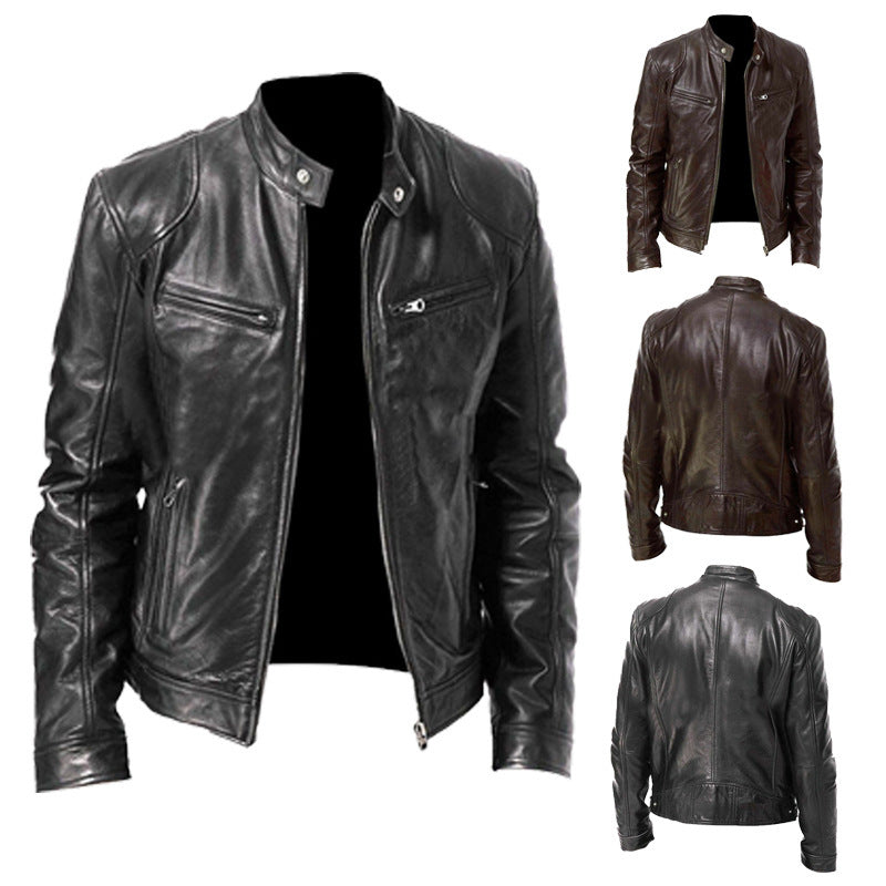 Herren Lederjacke – Edler Biker-Look mit Stehkragen | Stilvoll, Robust & Modern