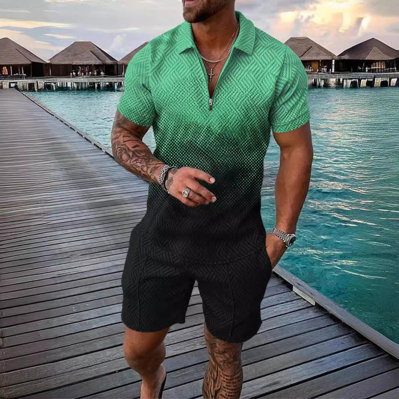 Herren Sommer Set – Elegantes Poloshirt & Shorts im modernen Design