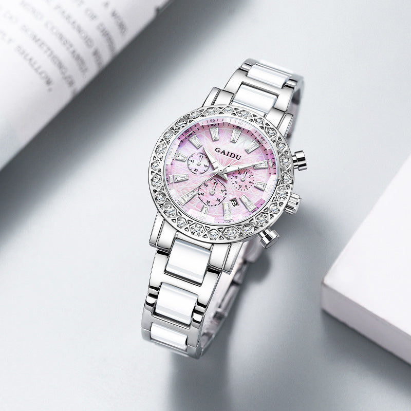 Hanetes Select Crystal Grace – Damen-Armbanduhr mit Edelstahlband & funkelndem Zifferblatt