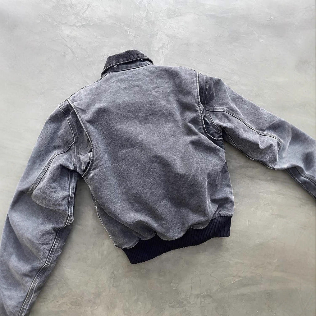 Herren Washed Denim Jacke – Retro Streetwear im Vintage-Look | Warm, Stylisch & Lässig zugleich