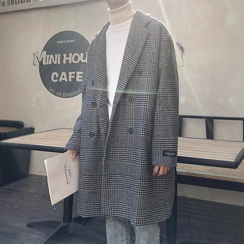 Herren Karo-Mantel – Urbaner Hongkong-Stil mit zeitloser Eleganz