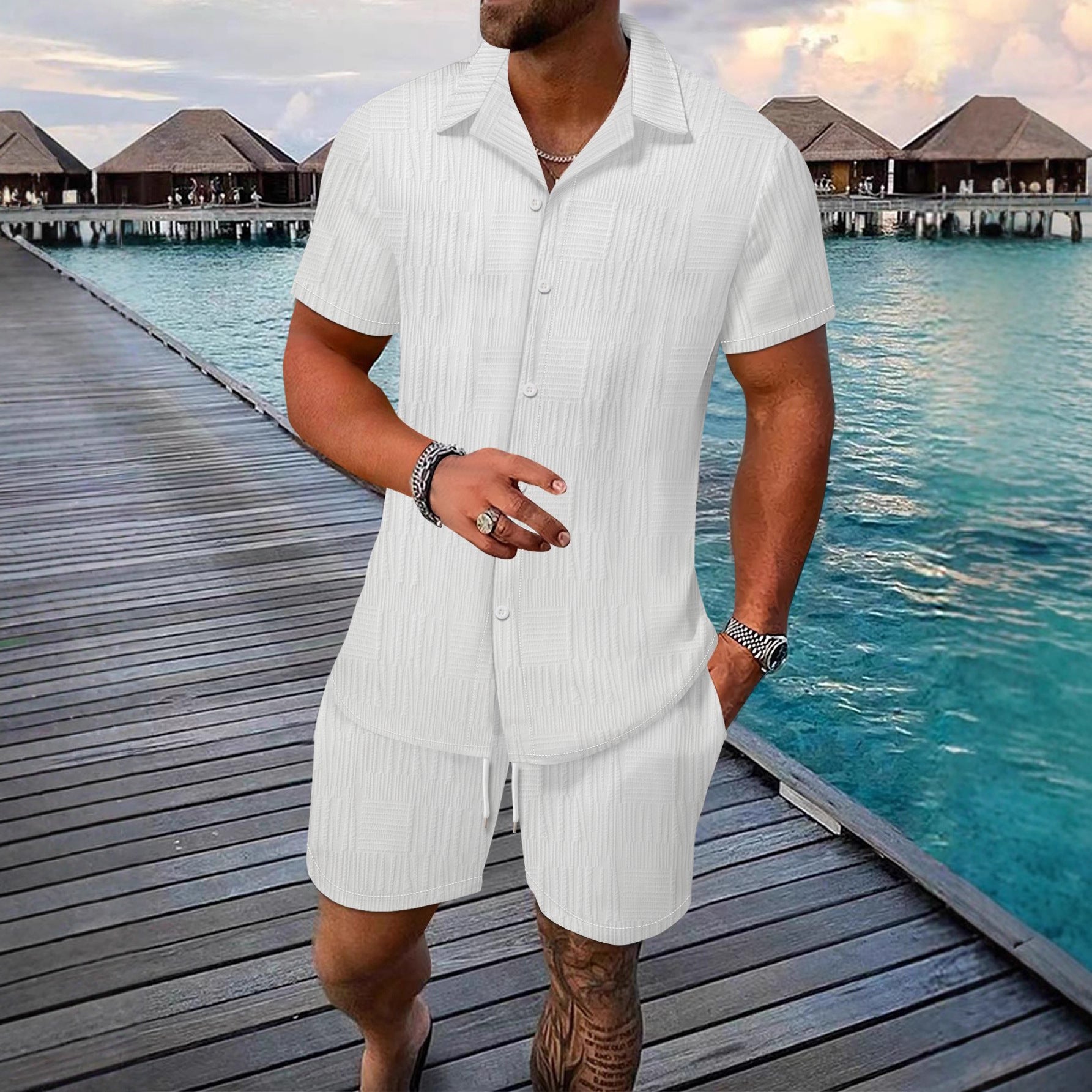 Herren Sommer Set – Pure Elegance Edition im Jacquard-Look