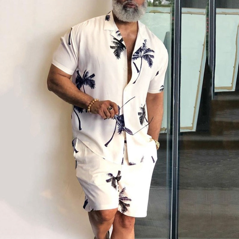 Herren Sommer Set – Palm Paradise Edition in Weiß