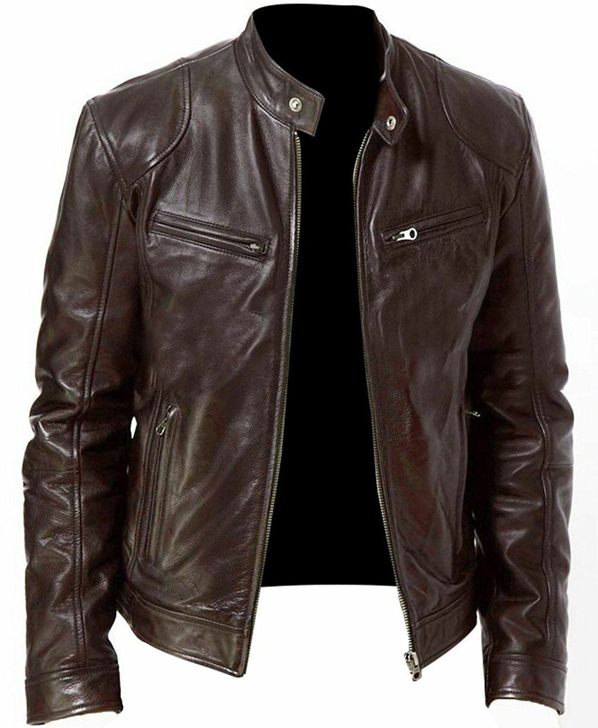 Herren Lederjacke – Edler Biker-Look mit Stehkragen | Stilvoll, Robust & Modern