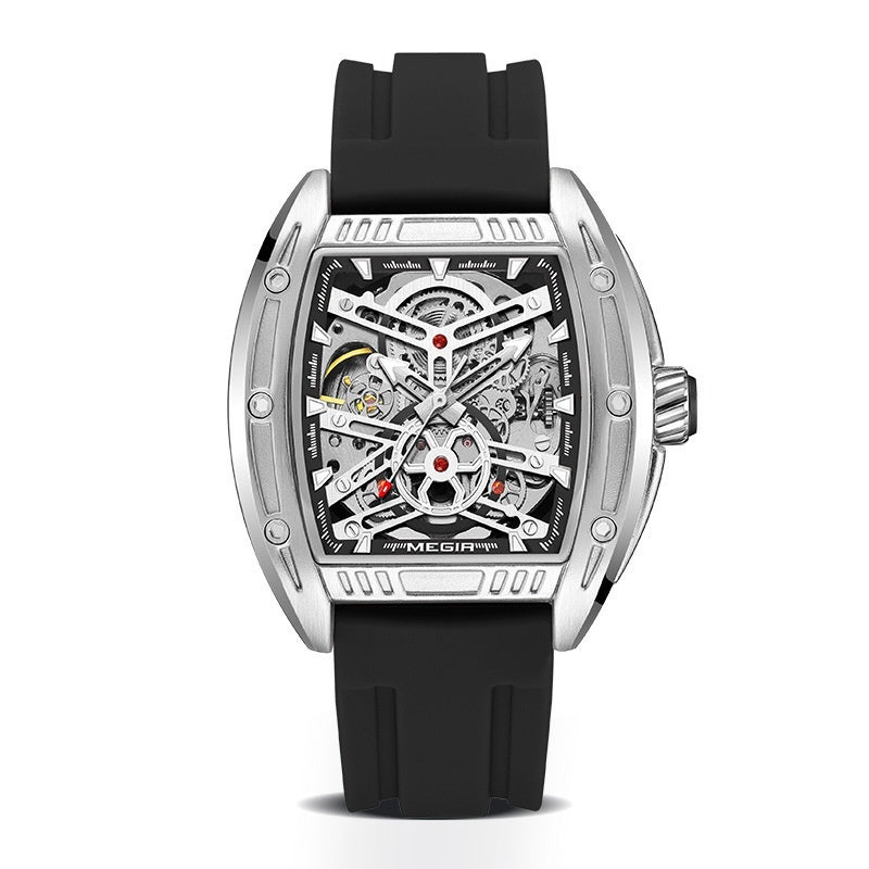 Hanetes Select TitanEdge – Herren Business-Uhr mit sportlichem Silikonarmband & skelettiertem Design