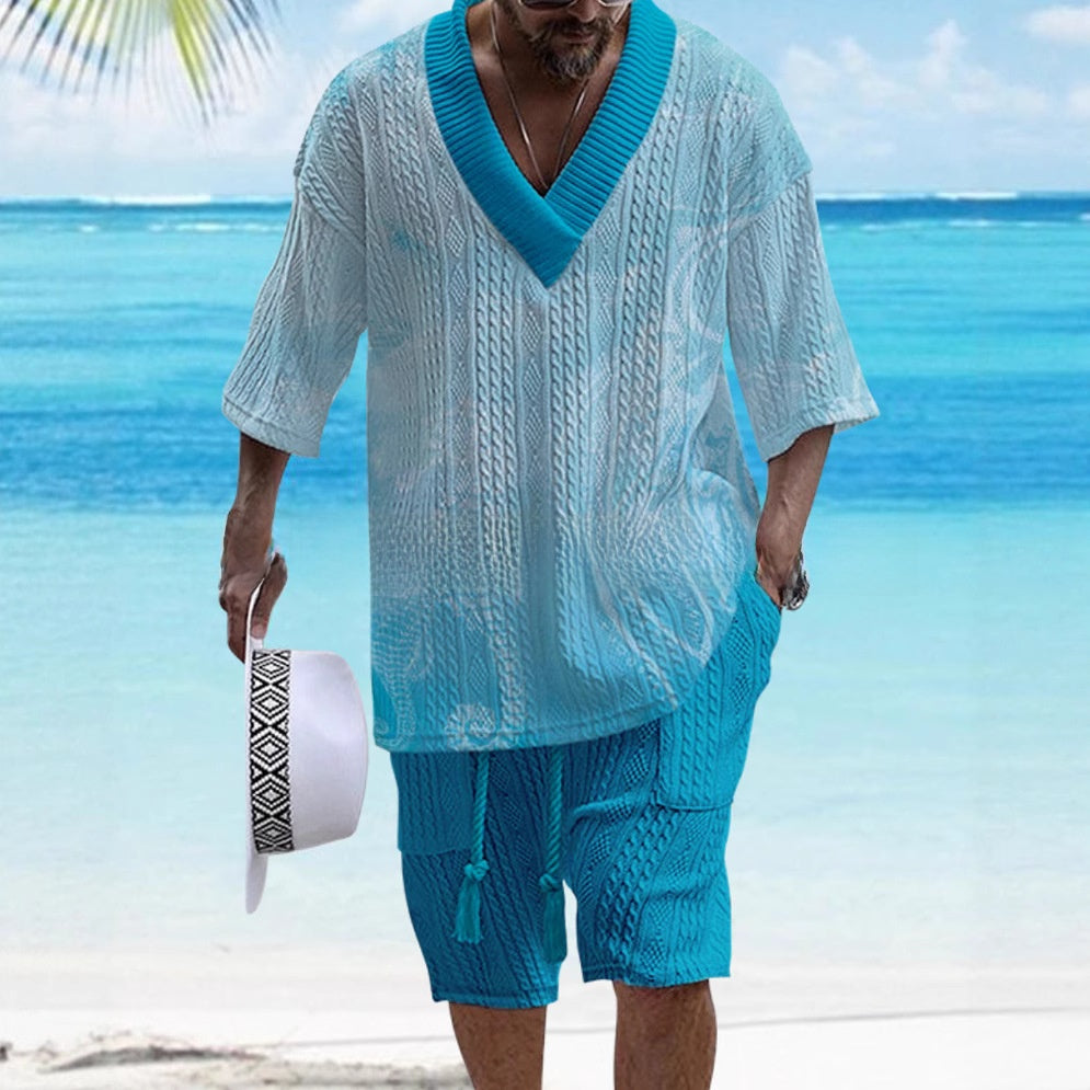 Herren Sommer Set – Ocean Breeze Edition im Jacquard-Design