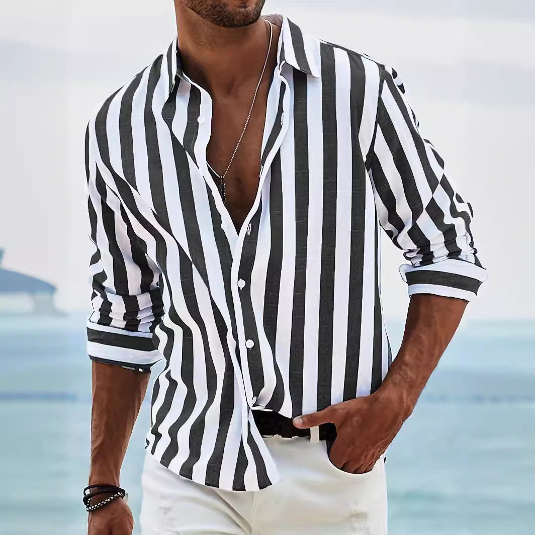 Herren Streifenhemd ? Rot-Weiß, Leicht & Sommerlich Elegant | Perfekt für Freizeit & Strand