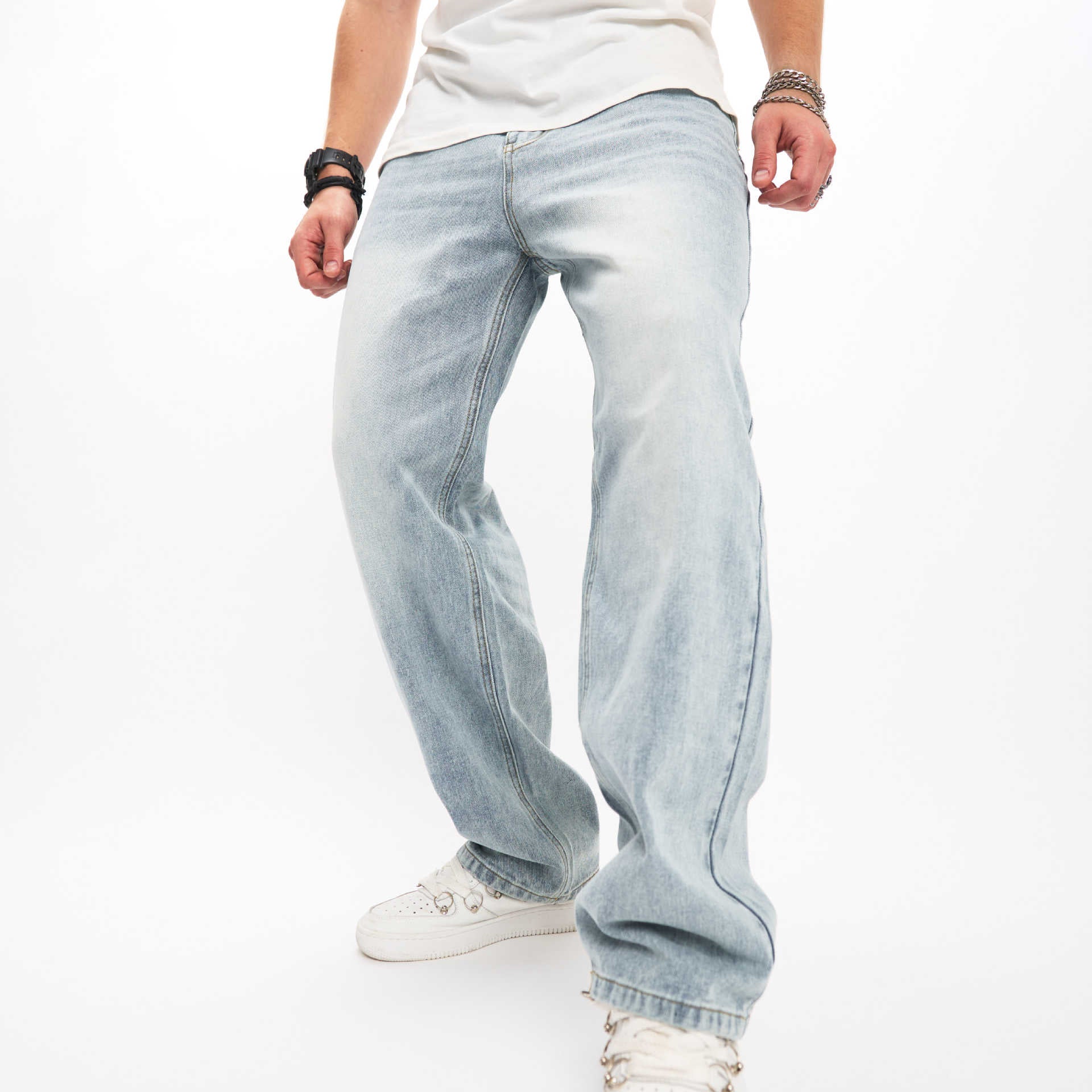 Herren Light Wash Denim – Bequeme Straight-Fit Jeans im modernen Used-Look | Alltagstauglich, Stilvoll & Flexibel