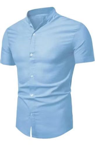 Herren Stehkragenhemd – Rot, Modern & Elegant | Kurzarm & Bügelfrei für Alltag & Business