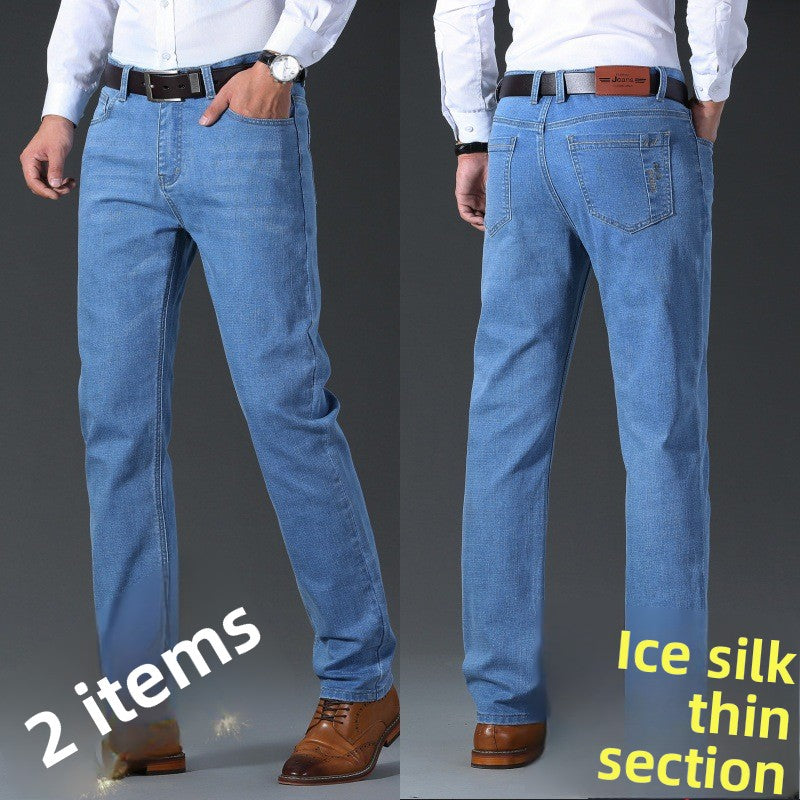 Herren Ice-Silk Jeans – Leichte Sommerjeans mit geradem Schnitt | Atmungsaktiv, Elegant & Bequem