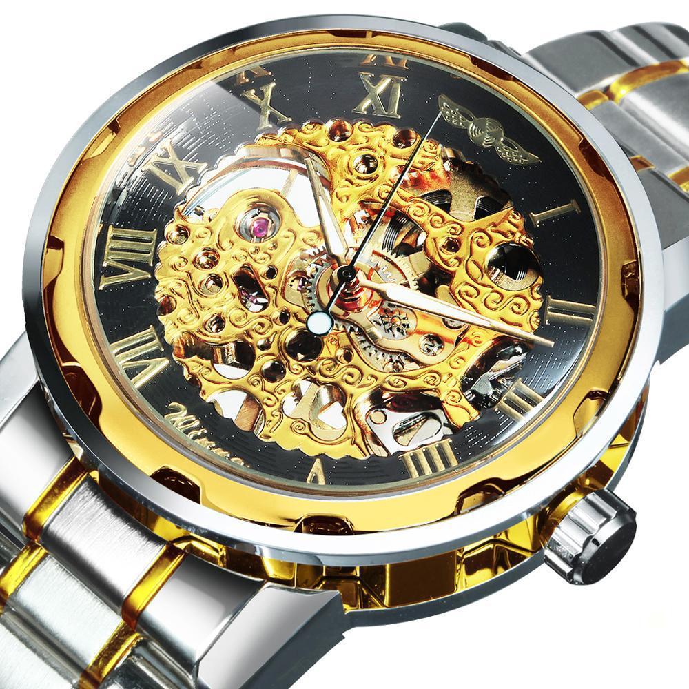 Hanetes Select Royal Skeleton – Herren Automatik-Armbanduhr mit Edelstahlarmband & Sichtmechanik