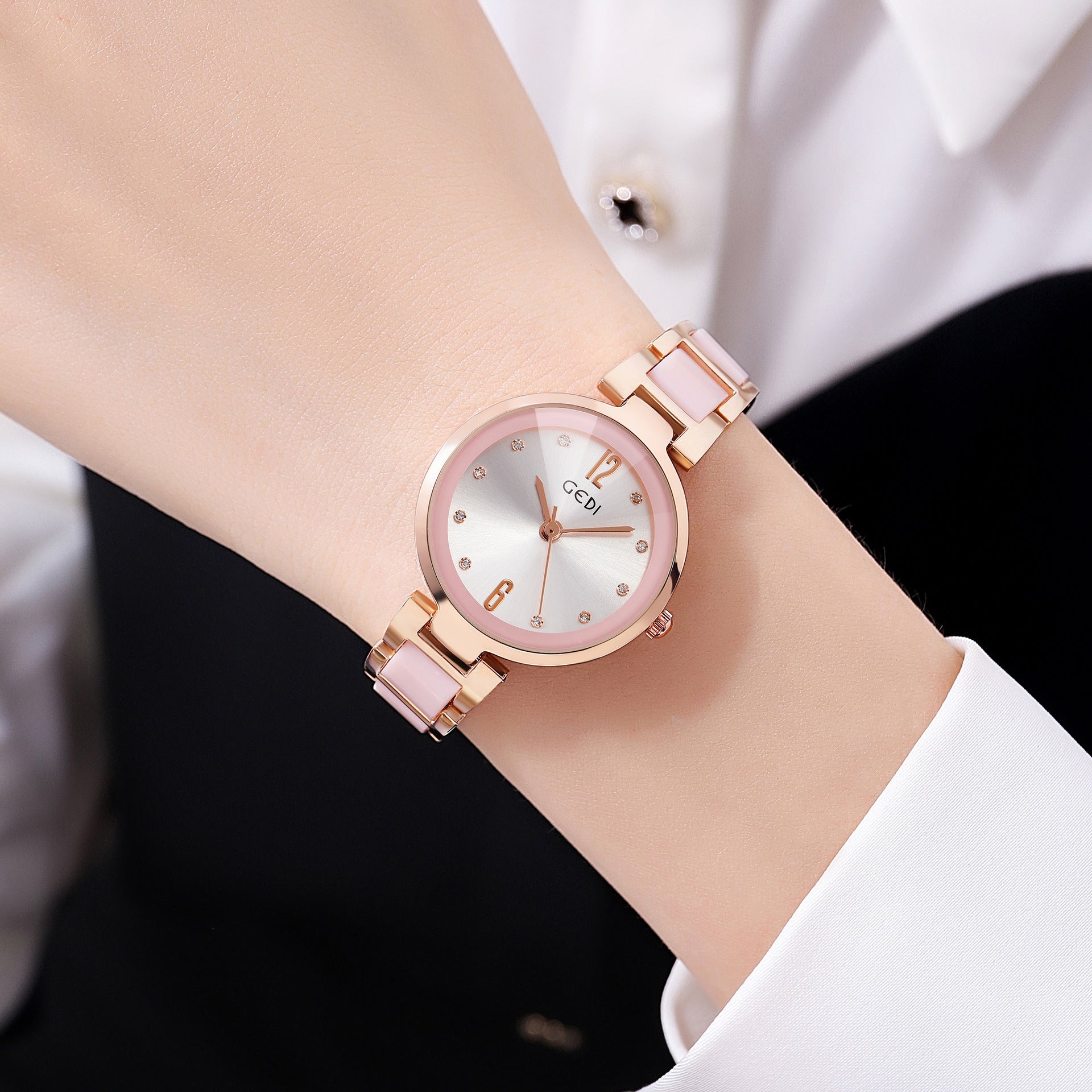 Hanetes Select GraceLine – Damen-Armbanduhr in Roségold mit edlem Metallarmband & klassischem Design