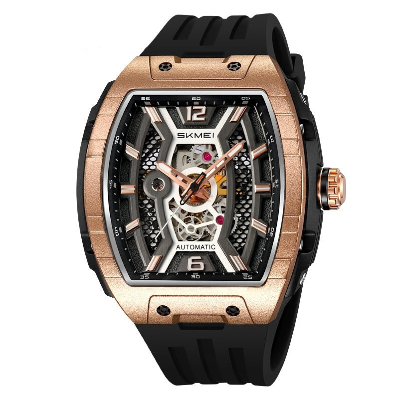 Hanetes Select ChronoSquare – Herren Business-Armbanduhr mit transparentem Gehäuseboden & Luxusdesign