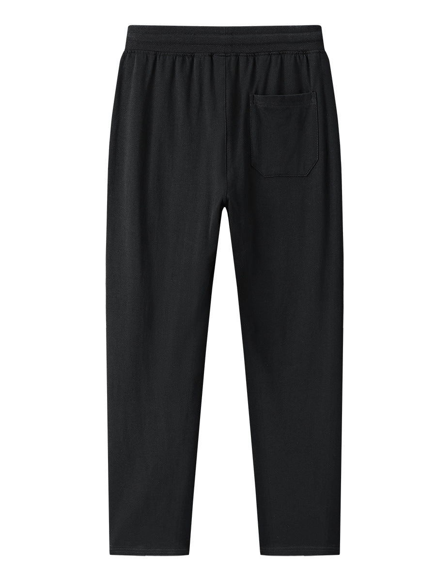 Herren Freizeithose – Schwarz, Leicht & Bequem | Sommerhose aus Baumwolle mit elastischem Bund