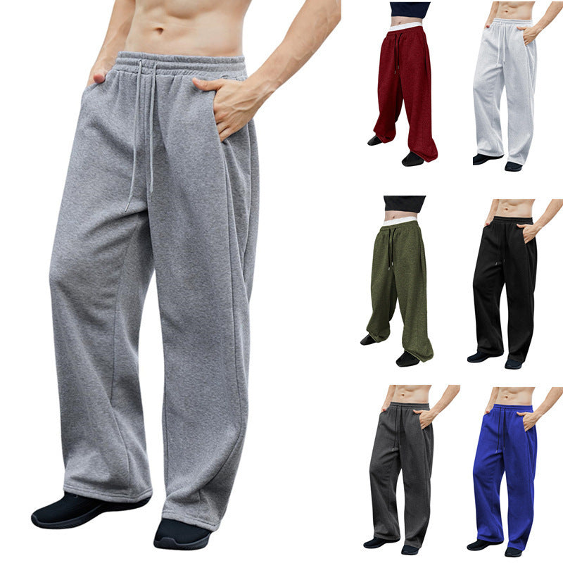 Herren Freizeithose – Grau, Locker & Komfortabel | Weite Trainingshose mit Kordelzug