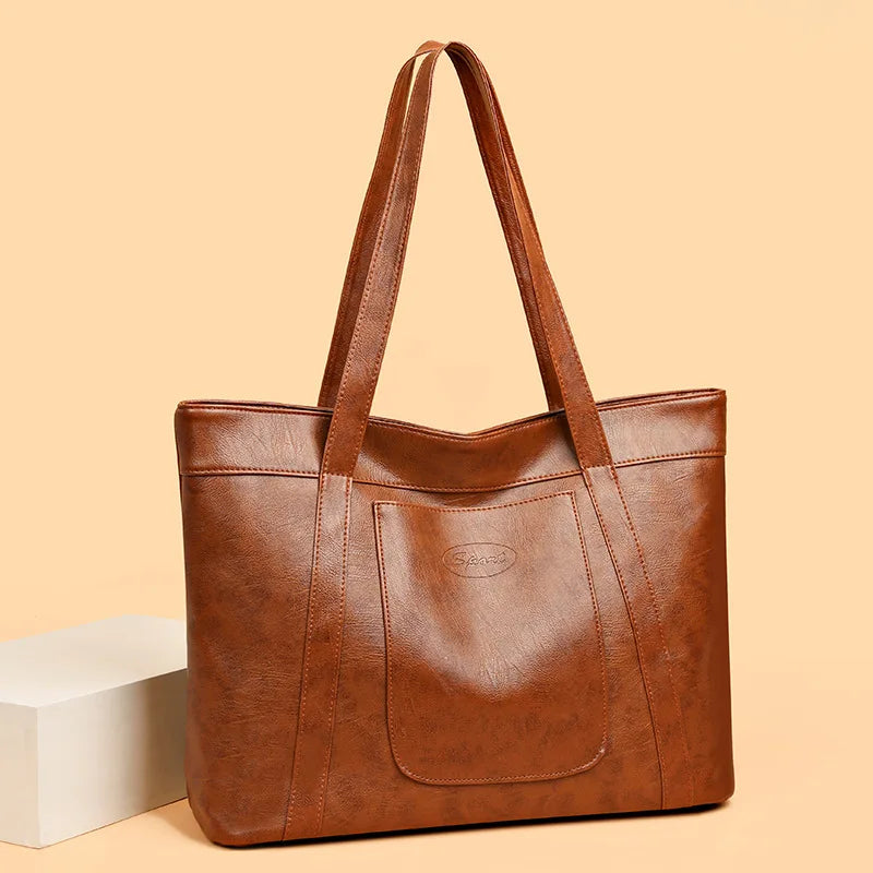 Hanetes Select „Elegant Tote Bag“ – Klassische Damen Schultertasche aus weichem PU-Leder – Leicht, geräumig & stilvoll für Alltag & Business