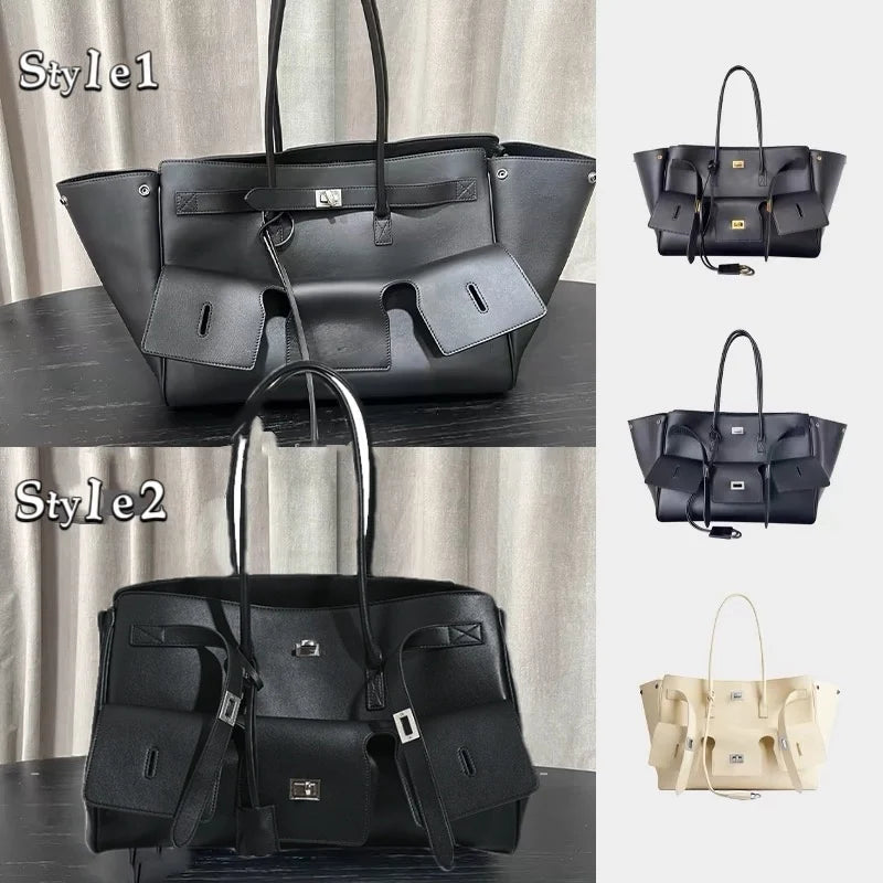 Hanetes Select „Luxe Wing Tote“ – Elegante Damen Handtasche aus hochwertigem Leder mit großem Stauraum – Stilvoll, langlebig & modern