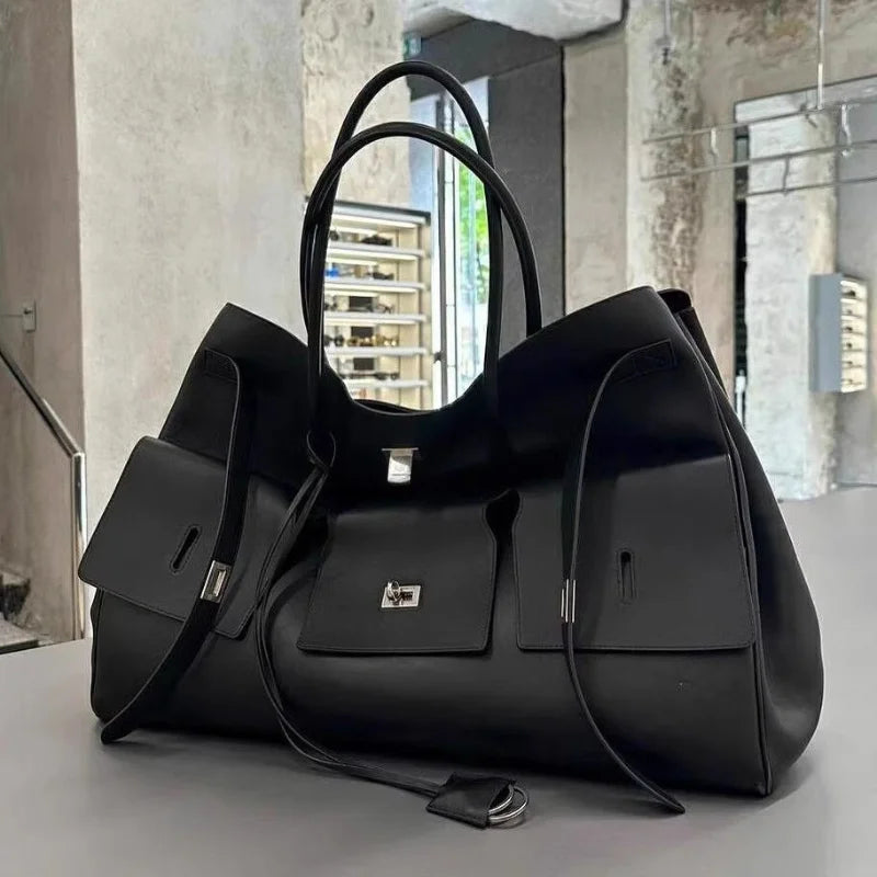 Hanetes Select „Luxe Wing Tote“ – Elegante Damen Handtasche aus hochwertigem Leder mit großem Stauraum – Stilvoll, langlebig & modern