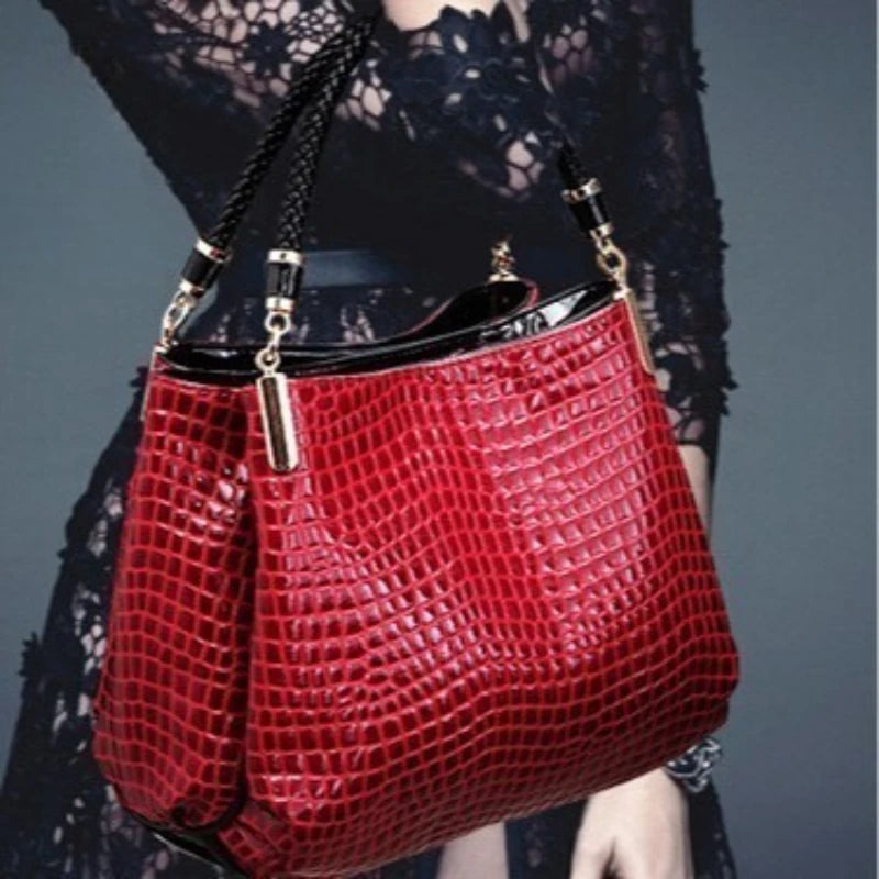 Hanetes Select „Croc Deluxe Tote“ – Exklusive Damen Handtasche in edler Krokodil-Optik – Luxus trifft auf Stil & Eleganz