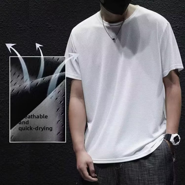 Kurzarm-T-Shirt aus Eisseide für Herren