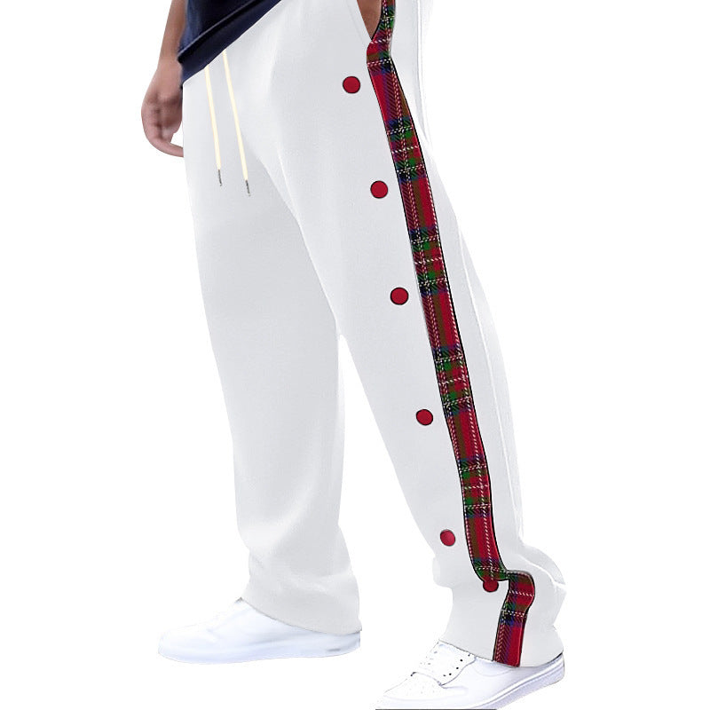 Herren Freizeithose mit Karodetail – Stylisch, Bequem & Modern | Mit Druckknöpfen & Kordelzug