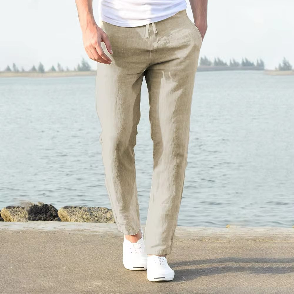 Herren Sommer-Freizeithose – Leicht, Atmungsaktiv & Elegant | Mit Elastischem Bund & Kordelzug