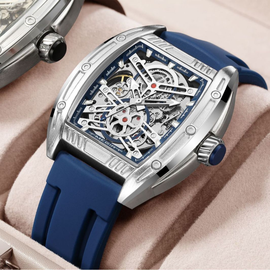 Hanetes Select TitanEdge – Herren Business-Uhr mit sportlichem Silikonarmband & skelettiertem Design